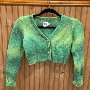 Princess Polly Green Ombre V-Neck Cropped Sweater